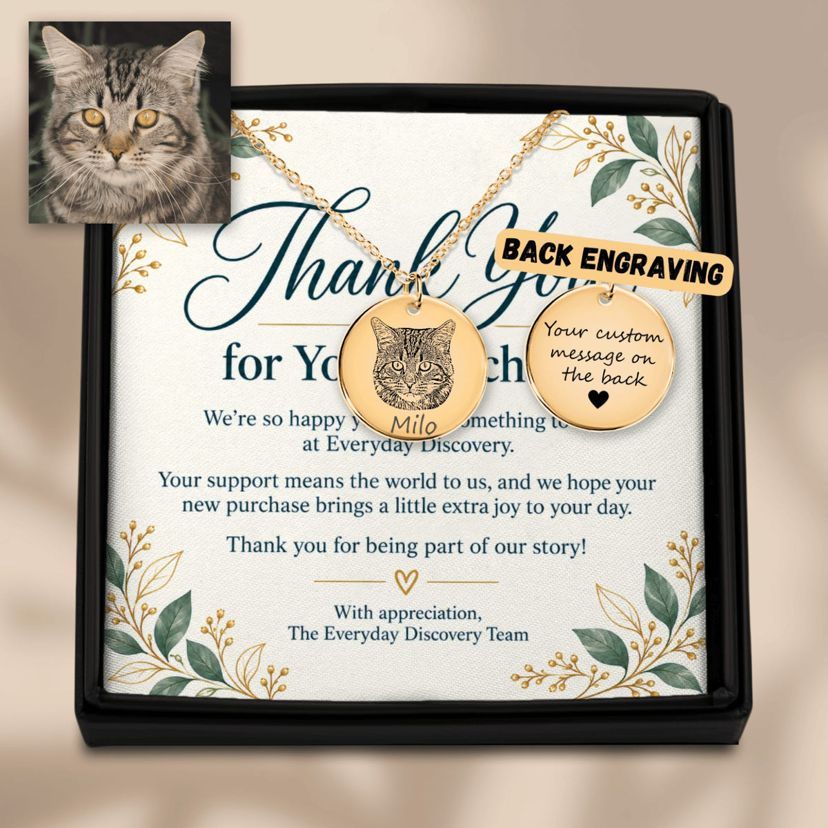 Cat Portrait Necklace